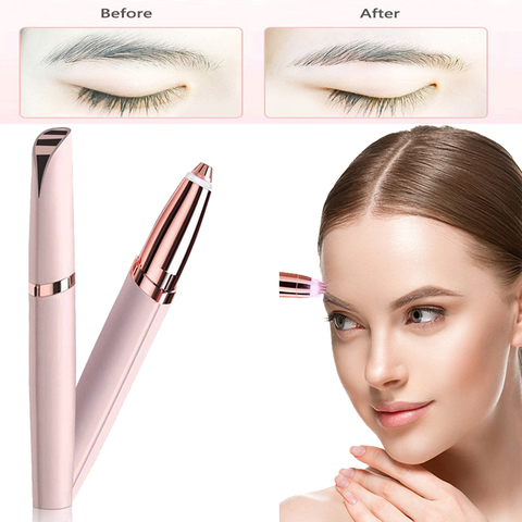 Eyebrow Hair Trimmer Removal Pens Painless Hair Shaver Mini Hair Cutting Shaver Machine Battery Epilator Facial Portable Woman ► Photo 1/6