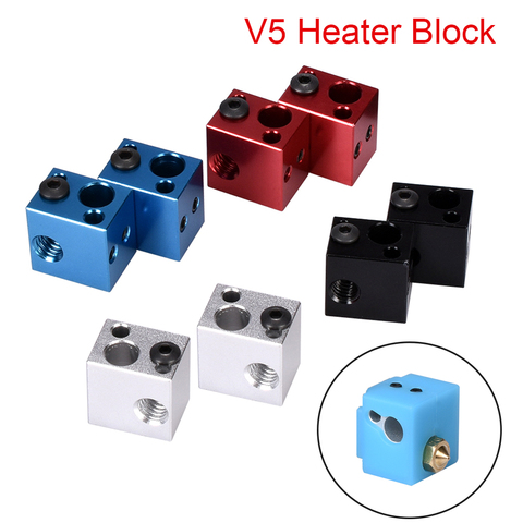 V5 Heater Block Aluminum Block V5 Silicone Sock 3D Printer Parts VS E3D V6 Block Fit J-head Hotend Bowden Extruder To Thermistor ► Photo 1/6