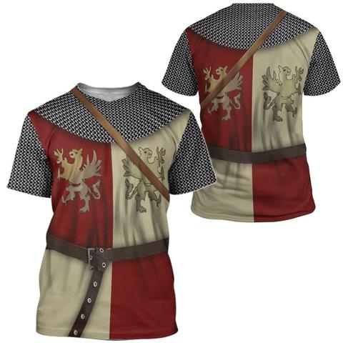 Knights Armor 3D Printed men t shirt Knights Templar Harajuku Fashion Short sleeve shirt summer street Casual Unisex tshirt ► Photo 1/6