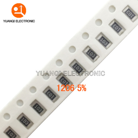 100pcs 1206 5% SMD resistor 0R ~ 10M 1/4W 0 1 10 100 150 220 330 ohm 1K 2.2K 4.7K 10K 100K 0R 1R 10R 100R 150R 220R 330R 1M 10M ► Photo 1/1