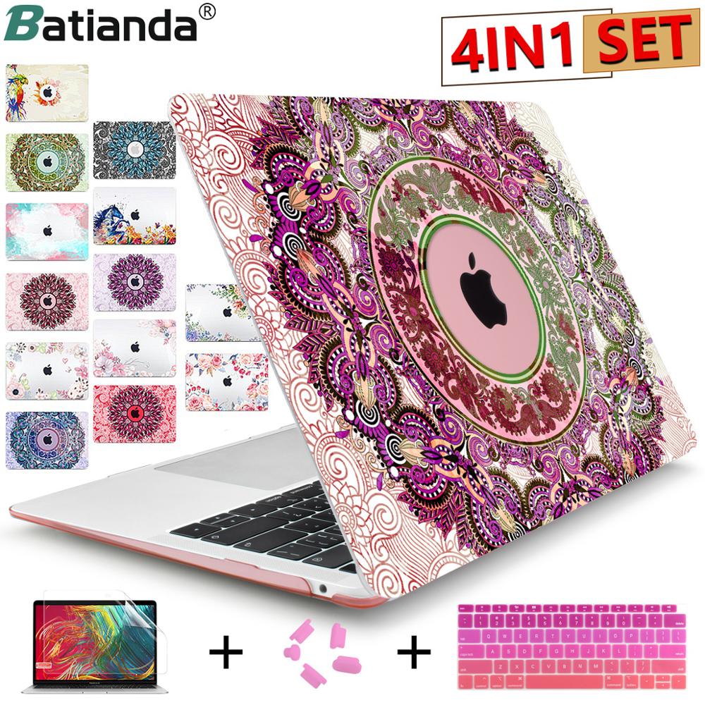 Colorful Printed Wood Hard Case+KB Cover For Macbook Air 11" Pro 13 15 Retina 12 
