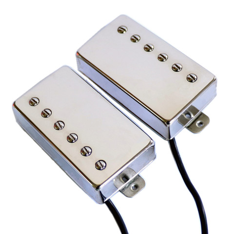 Free Shipping Nickel silver cover Alnico 2 lp guitar pickup PAF style with silver baseplate 4 cords electric guitar pickups ► Photo 1/6