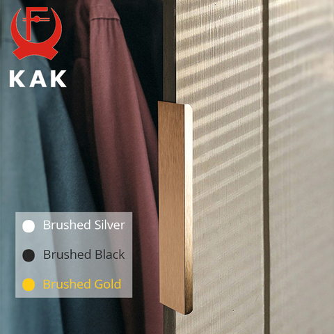 KAK Black Silver Hidden Cabinet Handles Zinc Alloy Kitchen Cupboard Pulls Drawer Knobs Bedroom Door Furniture Handle Hardware ► Photo 1/6