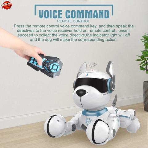 Intelligent Smart Electronic RC Dog 12 Animal Sounds Dancing Singing Pet Voice Control RC Toy Robot Dog Model With Light Sound ► Photo 1/6
