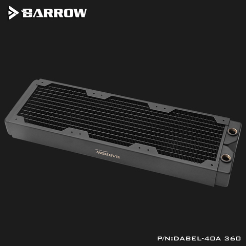BARROW 40mm Thickness Copper 360mm Radiator Computer Water Discharge Liquid Heat Exchanger G1/4 Threaded use for 12cm Fans ► Photo 1/6