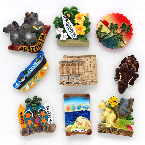 3D fridge magnet Australia kangaroo koala refrigerator paste magnetic refrigerator paste African Greek temple in Maldives Saipan ► Photo 1/6