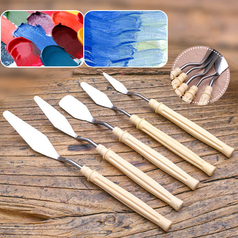 Stainless Steel Spatula Kit Palette for Oil Painting Artist Oil Painting TYRH5 
