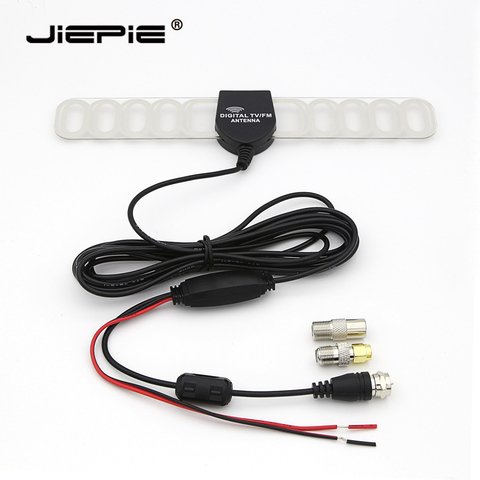 JIEPIE Universal Car TV Antenna Car Stereo Aerials DVB Digital Receiver Antenna 20dB Amplifier 3M Cable SMA/IEC/F Connector ► Photo 1/6