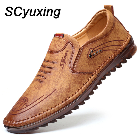 2022 New Men Microfiber Leather Shoes 38-44 Anti-slip Soft Tendon Bottom Outsole Man Casual Bussiness Youth Leather Loafers ► Photo 1/6