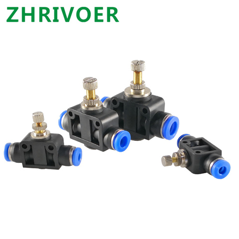 Air Flow Speed Control Valve Tube Water Hose Pneumatic Push In Fittings  Throttle Valve SA 4-12mm ► Photo 1/6