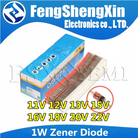 100pcs 1W Zener Diode 11V 12V 13V 15V 16V 18V 20V 22V 1N4741A 1N4742A 1N4743A 1N4744A 1N4745A 1N4746A 1N4747A 1N4748A ► Photo 1/3