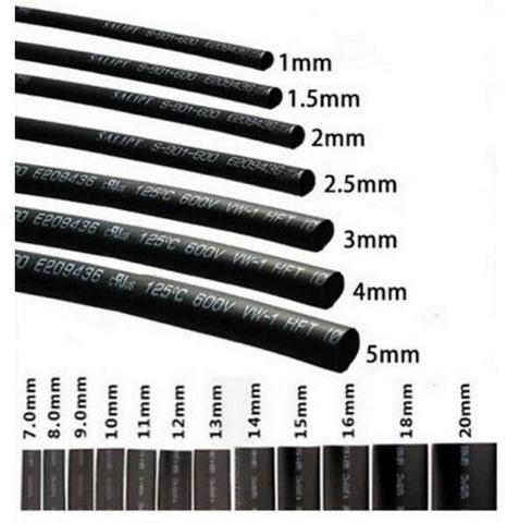 2:1 Black 1mm 2mm 3mm 5mm 6mm 8mm 10mm Diameter Heat Shrink Heatshrink Tubing Tube Sleeving Wrap Wire Sell DIY Connector Repair ► Photo 1/3