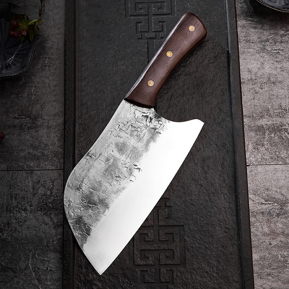 Full Tang Chef Knife Handmade Forged High-carbon Clad Steel Kitchen Knives  Cleaver Filleting Slicing Broad Butcher Knife Traditional Chopper Knife  Handmade Forged Butcher Cleaver Kitchen Chef's Chopping Slicing Cooking  Tools Kitchen Cleaver