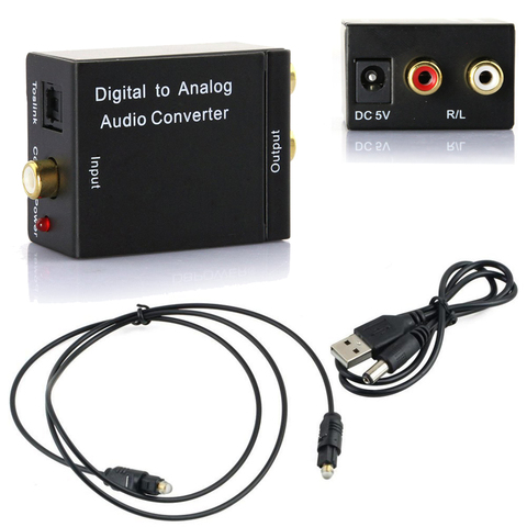 Digital to Analog Audio Converter Digital Optical CoaxCoaxialToslink to Analog RCA L/R Audio Converter Adapter Amplifier ► Photo 1/6
