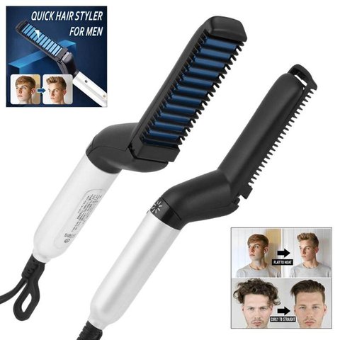 Men Quick Beard Straightener Styler Comb Multifunctional Hair Curling Curler Show Cap Tool Drop shipping ► Photo 1/1