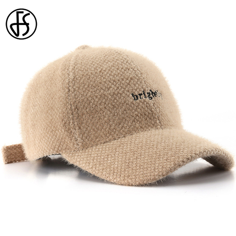 FS Autumn Winter Windproof Cashmere Baseball Cap Trendy Streetwear Face Cap For Women Men Plus Velcet Warm Snapback Dad Hats ► Photo 1/6