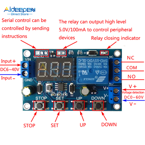LED Voltage Voltmeter Battery Charge/Discharge Module Undervoltage/Overvoltage Protection Timing Charge/Discharge Communication ► Photo 1/6