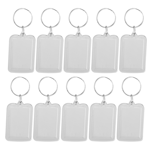 100x Photo Frame Keychain Blank Clear Acrylic Personalized Key Rings Souvenir DIY ► Photo 1/6