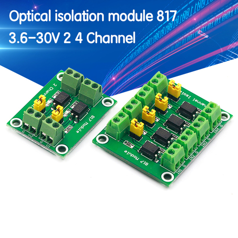 PC817 3.6-30V 2 4 Channel Optocoupler Isolation Board Voltage Converter Adapter Module Driver Photoelectric Isolated Module 817 ► Photo 1/6