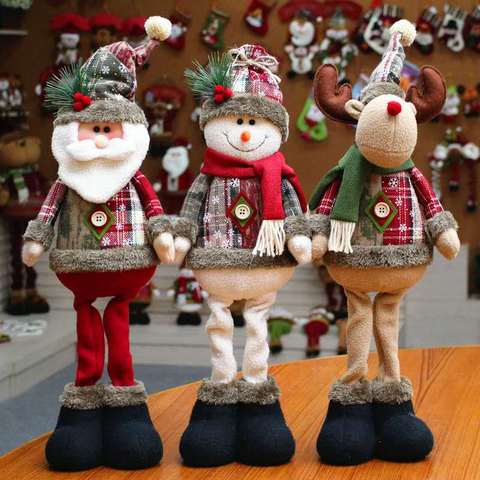 Christmas Dolls Tree Decor New Year Ornament Reindeer Snowman Santa Claus Standing Doll Decoration Merry Christma ► Photo 1/6