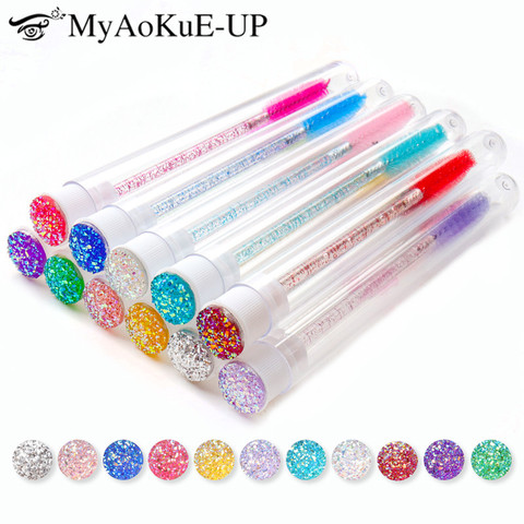 Diamond eyebrow brush tube disposable eyelash brush Reusable Crystal Eyelash brush replaceable dust-proof Sparkling Bling ► Photo 1/6