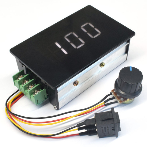 Digital Display 0~100% adjustable DC 6-60V 20A DC Motor Speed Controller Regulator PWM 6V 12V 24V 48V 2000W Forward Backward ► Photo 1/6