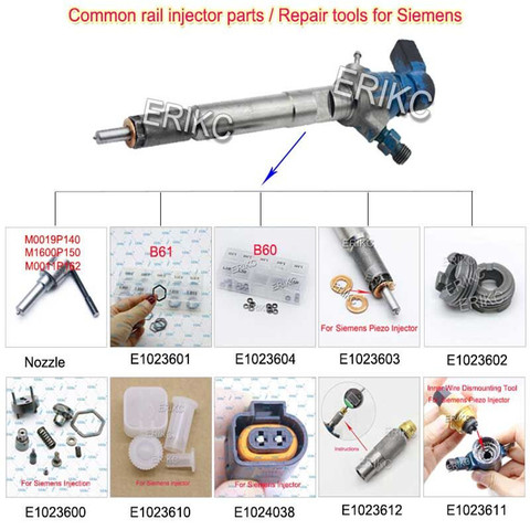 ERIKC Common Rail Injector Repair Kits Nozzle M0019P140 Shims B60 B61 Valve for Siemens Piezo Injector Tools and Spare Parts ► Photo 1/6