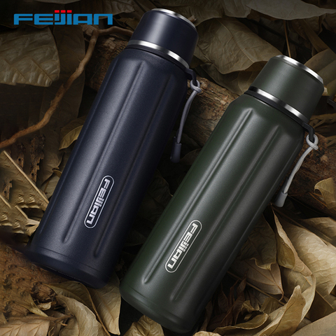 FEIJIAN Double Wall Insulated Water Bottle, Outdoor Travel Sports Bottles, Stainless Steel, 600ml, Thermos For Tea, Thermal Cup ► Photo 1/6