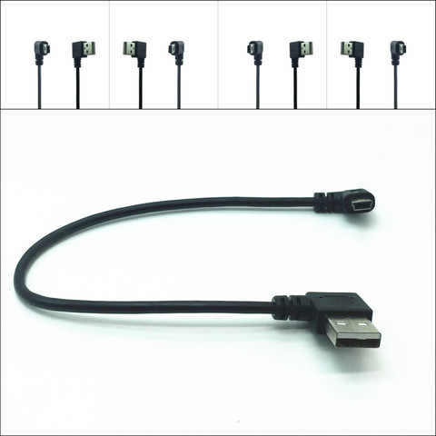 Mini USB Cable Male 90 Degree Left Angled to USB Male Right Angled Cable Sync Data Charge 0.2m ► Photo 1/6