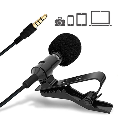 Mini Portable Lavalier Microphone 3.5mm Hands-free Cord Line Omnidirectional Microphone For  for Computer Laptop Mobile Phone ► Photo 1/6