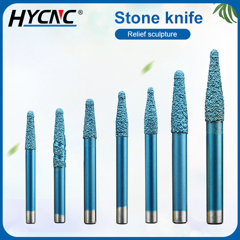 Cone ball head composite brazing knife stone carving milling cutter marble carving tool CNC granite end mill ► Photo 1/6