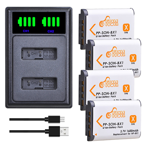 for Sony NP-BX1 NPBX1 NP BX1 Battery Charger Kits for Sony FDR-X3000R X3000 RX100 RX100 AS300 HX400 HX60 WX350 AS300V HDR-AS300R ► Photo 1/6