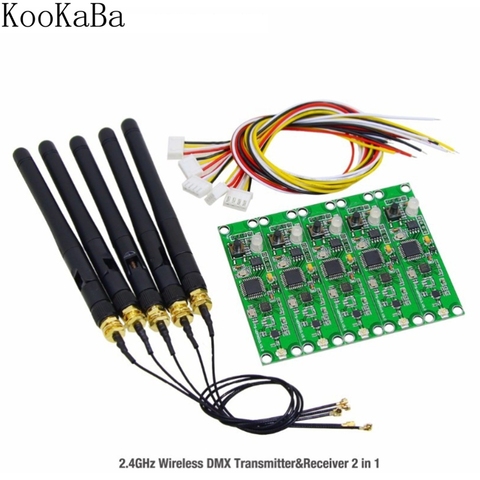 Stage Light 2.4Ghz Wireless DMX512 Transmitter & Receiver 2 IN 1 PCB Modules Board With Antenna LED Controller WIFI Receiver ► Photo 1/6