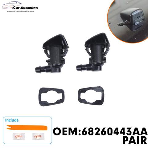 68260443AA WINDSHIELD WASHER SPRAY NOZZLES PAIR For 2011-2022 JEEP GRAND CHEROKEE 2009-2012 MITSUBISHI GALANT 55372143AB ► Photo 1/6