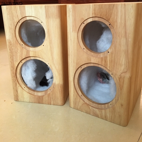 IWISTAO HIFI 2 Way Speaker Empty Cabinet 6.5 Inches 1 Pair Finished Pure Solid Wood Inverted for Tube Amplifier ► Photo 1/6