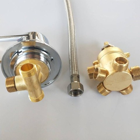 MTTUZK wall mounted 2/3/4/5 Ways water outlet brass shower tap screw or intubation split shower cabin shower room mixing valve ► Photo 1/6