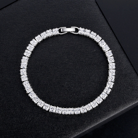 2022 new luxury princess 3mm 16cm 925 sterling silver bracelet bangle for women anniversary gift jewelry wholesale moonso S5451 ► Photo 1/4