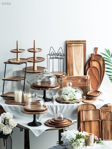 Creative Wooden Cake Stand Dessert Tray Display Stand Party Party Pastry Cake Tools Kitchen Storage Utensils Table Decoration ► Photo 1/1