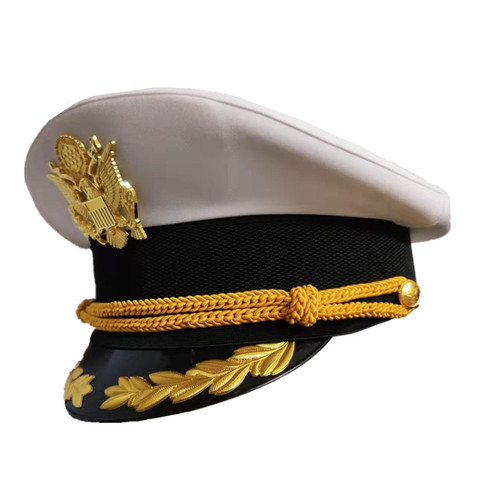 White Captain Sailor Navy Marine Caps With Anchor Army Hat Eagle For Fancy Cosplay ► Photo 1/3