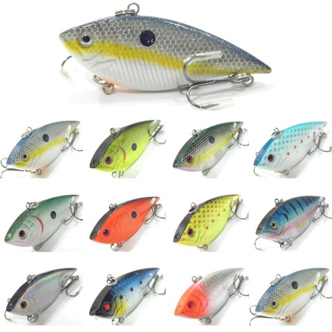 wLure 7cm 9g Wide Body with Tight and High Frequency Wiggle Action Lipless VIB Natural and Bright Colors 2 Treble Hooks L567 ► Photo 1/6