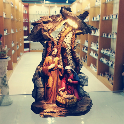 ZAYTON Nativity Scene Home Decor Christ Jesus Mary Joseph Catholic Figurine Xmas Ornament Holy Family Statue Christmas Gift ► Photo 1/5