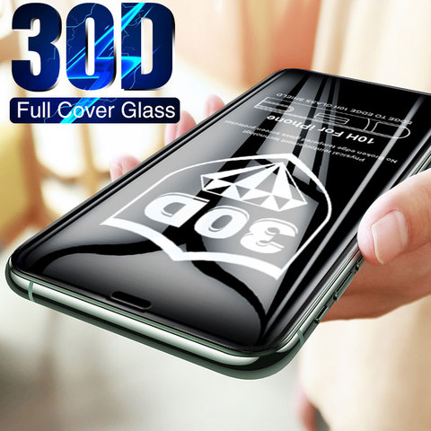 30D Full Cover Tempered Glass On For iPhone 12 Pro Max Glass 11 X XS Max XR 12 mini Screen Protector iPhone 6 6s 7 8 Plus Film ► Photo 1/6