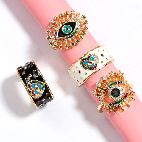 Rings for Women 2022 New Summer Simple Copper Eye Ring Banquet Jewelry Engagement Ring Wedding Rings ► Photo 1/6