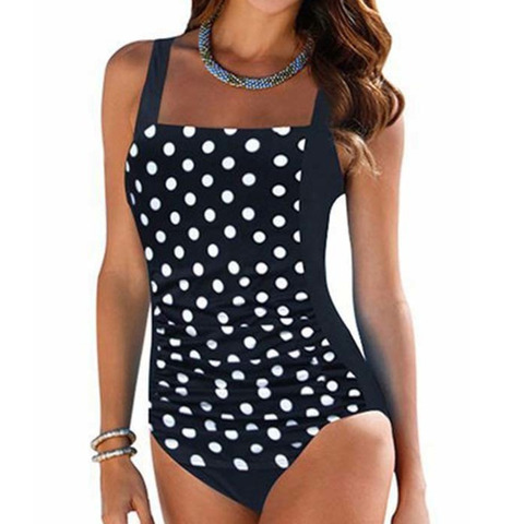 Sexy Dot One-Piece Large Swimsuits Closed Plus Size Swimwear For Pool Beach Body Bathing Suit Women Summer Female Swimming Suit ► Photo 1/6