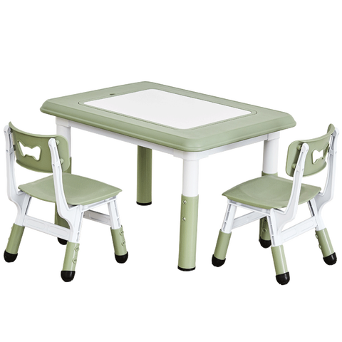 Children's Table And Chair Set Kindergarten Can Be Raised And Lowered Plastic Baby Game Table Graffiti Belt Storage Tablo ► Photo 1/5