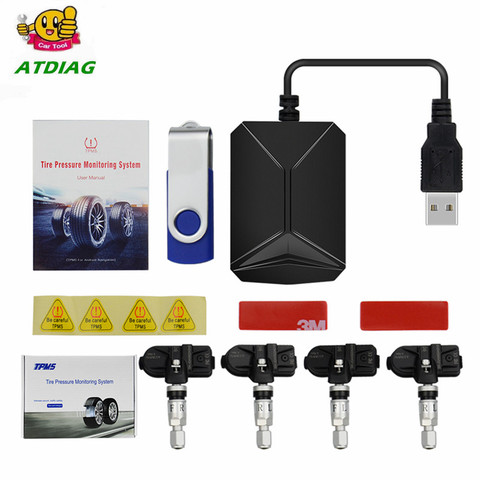 Hot Car TPMS Car Tire Pressure Monitoring System for Android Navigation With 4 Internal Sensor ► Photo 1/6