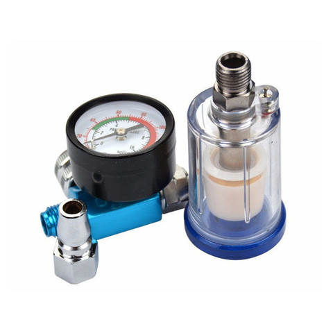 Spray Gun Air Regulator Gauge & In-line Water Trap Filter Tool spray gun regulator and Mini spray gun Air Filte ► Photo 1/4