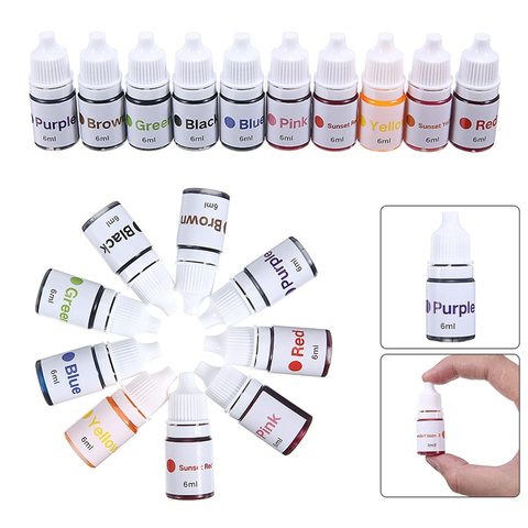10pcs Liquid Pigment DIY Manual Soap Colorant Tool Kit 6ml/bottle Handmade Bath Bomb Dyes For Soap Making Coloring ► Photo 1/6