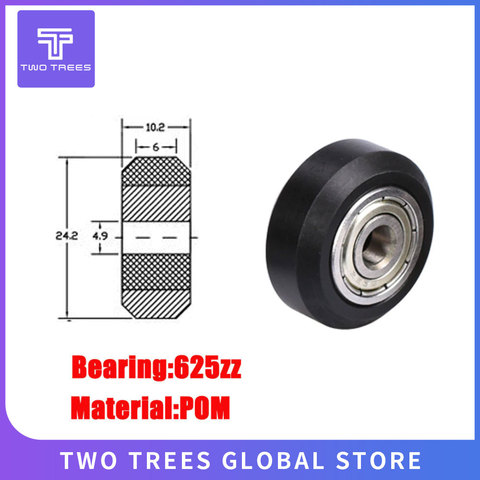 1PC Openbuilds plastic wheel pom with 625zz idler pulley gear passive round wheel perlin wheel for I3 Ender 3 CR10 3D Printer ► Photo 1/6