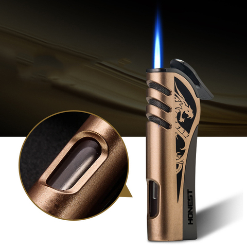 HONEST Upscale Metal Gas Lighters Jet Torch Turbo Lighter Butane Flame 1300C Gadgets for Men Smoking Cigarette Accessories ► Photo 1/6